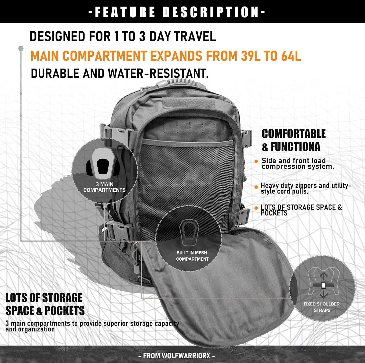 Tactical Backpack Military Army Daypack