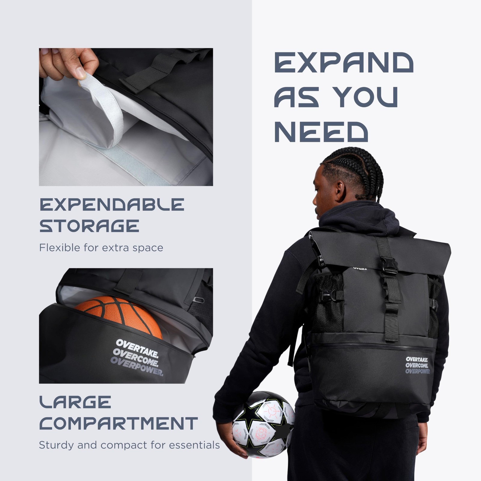 Basketball Backpack Large – with Shoe & Laptop Compartment – Versatile Bag fo…