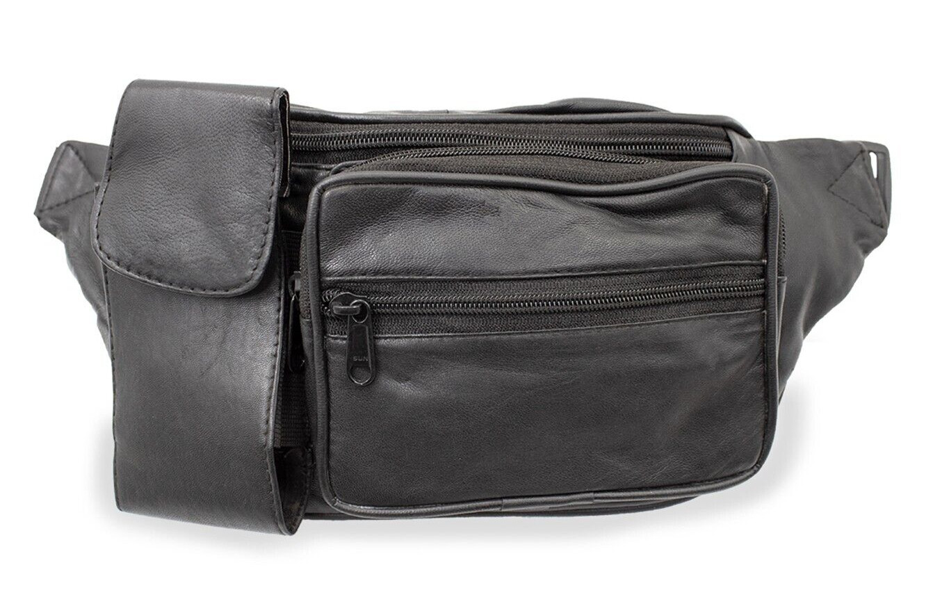 Genuine Leather Fanny Pack, Crossbody Travel Belt Bag for Men/Women