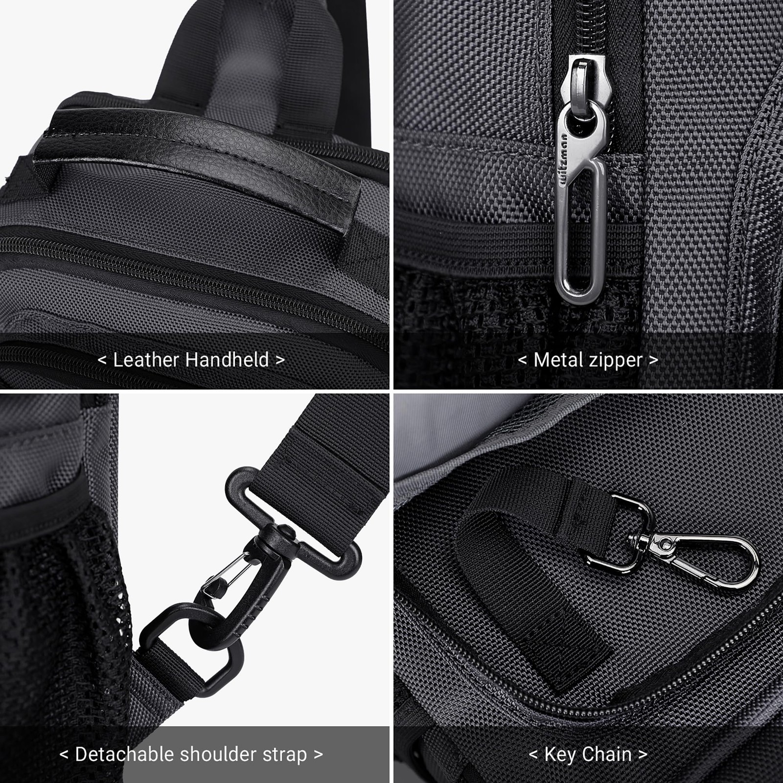 Sling Bag for Men Convertible Sling Backpack with USB Charging Port