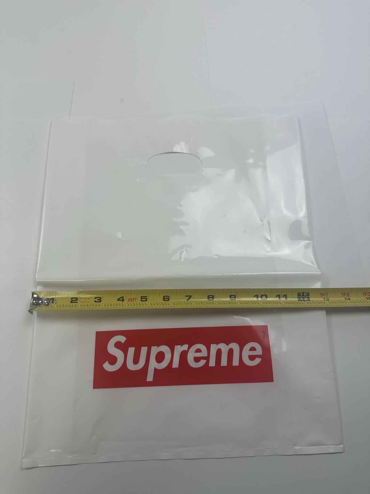 13 Original Supreme Plastic Red Box Logo Shopping Bag 16”x 13” White Authentic