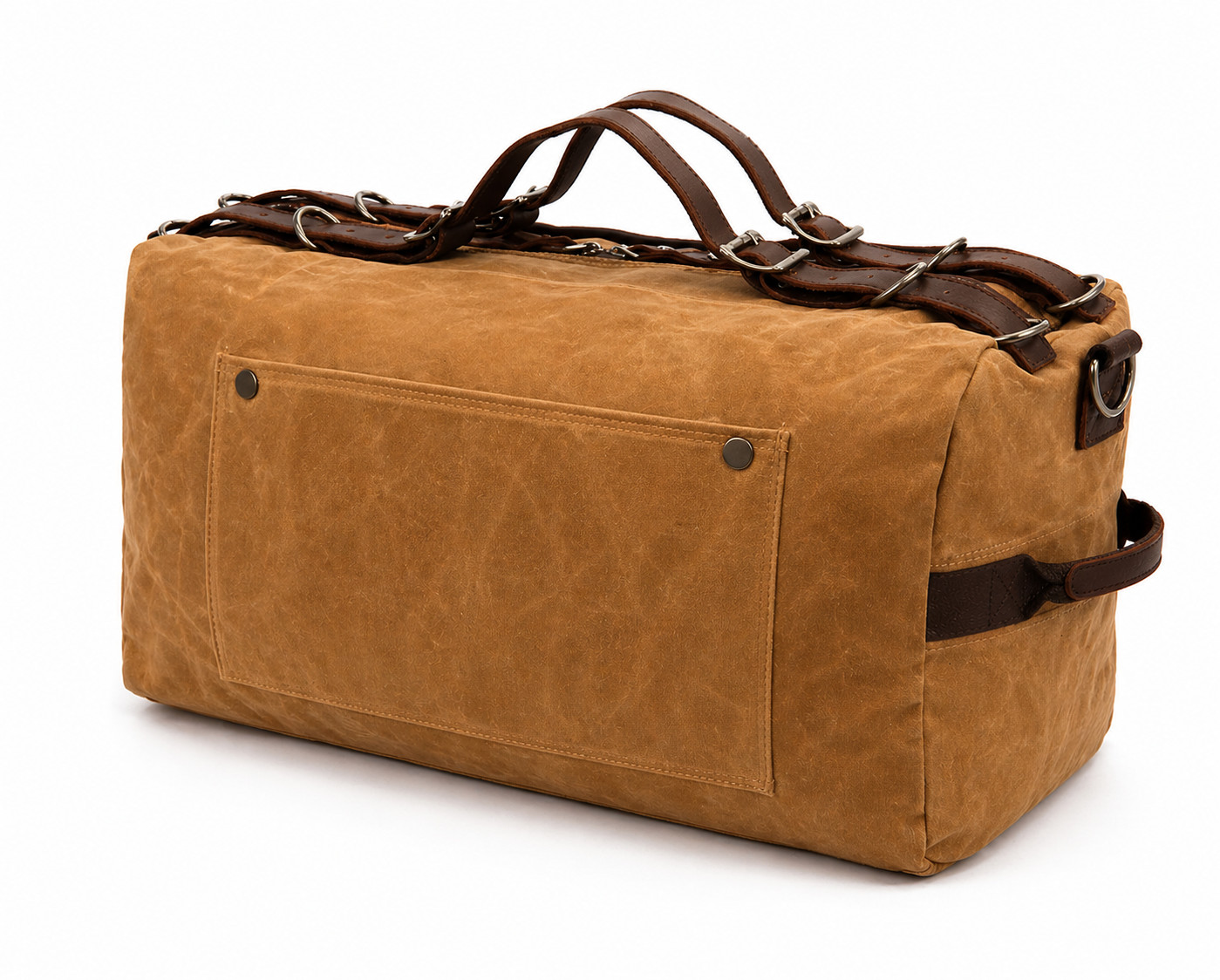Men’s Waxed Canvas Weekender Bag Leather Duffle CarryOn Travel Overnight Vintage