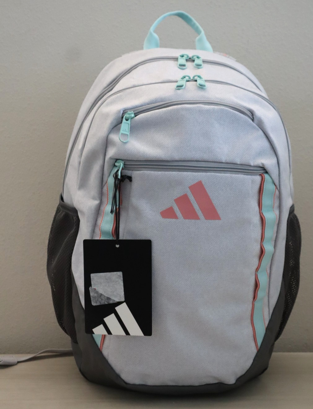 Adidas 5160539 Unisex O/S Twill White/Semi Flash Aqua Blue Excelerator Backpack