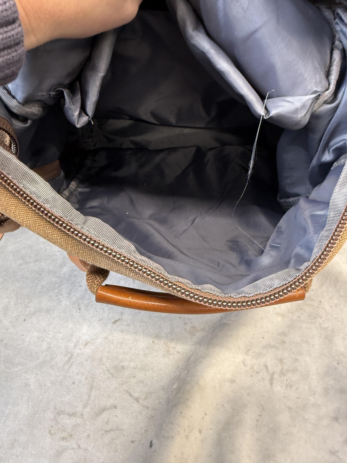 Witzman Backpack Mens Large Brown Canvas Faux Leather Convertible Travel Bag