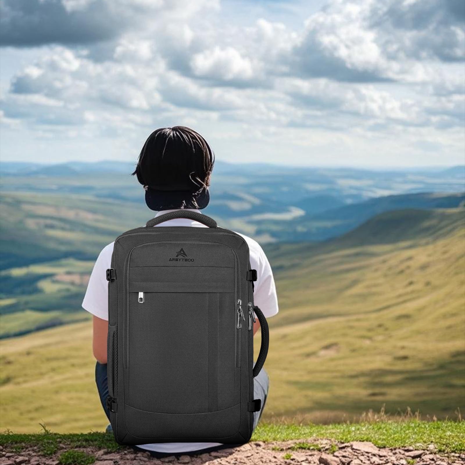 Travel Backpack, 50L Expandable Extra Large Laptop Backpack, Carry On Backpack