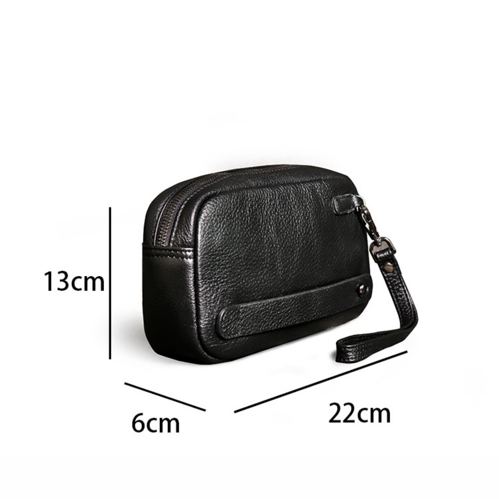 Mens Genuine Leather Wristlet Bag Travel Clutch Organizer Small Pouch Wallet