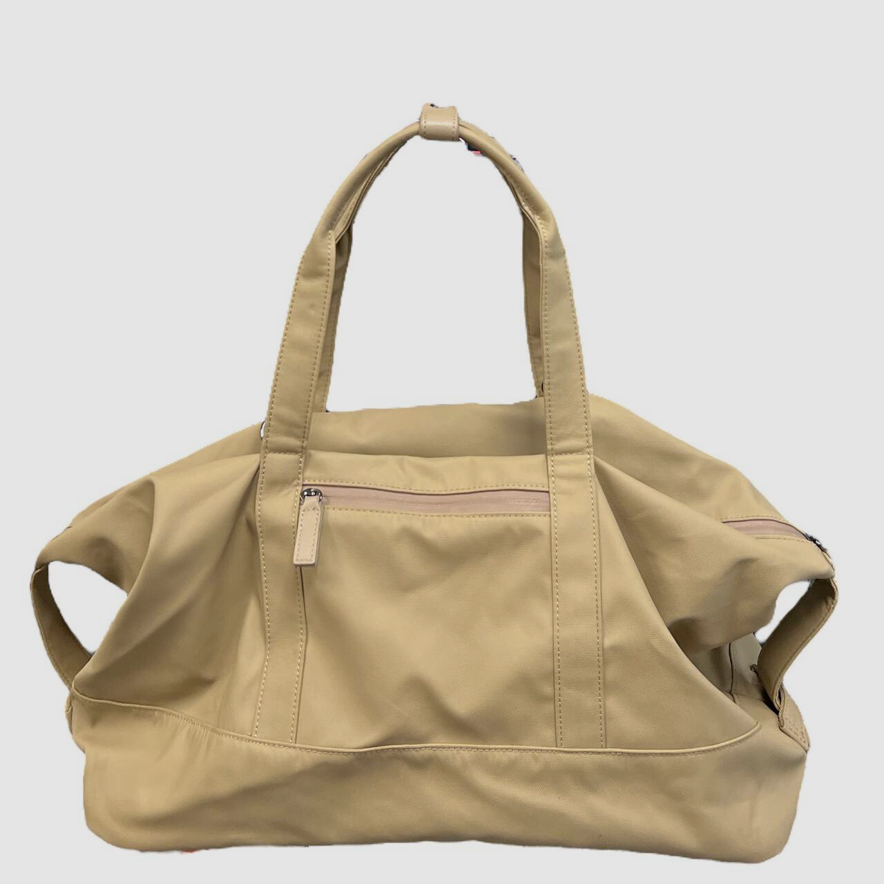 $102 INC INTERNATIONAL CONCEPTS Mens Beige Rubberized Weekender Carry Duffel Bag