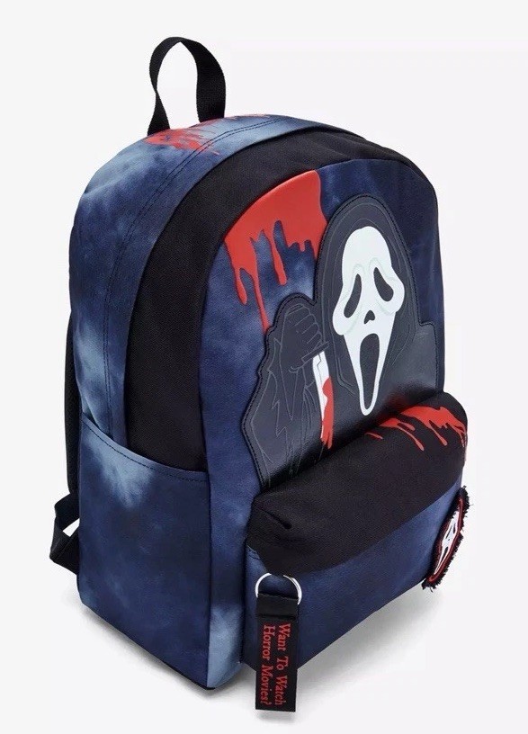 Scream Ghost Face Horror Slasher Halloween Glow In The Dark Black Large Backpack