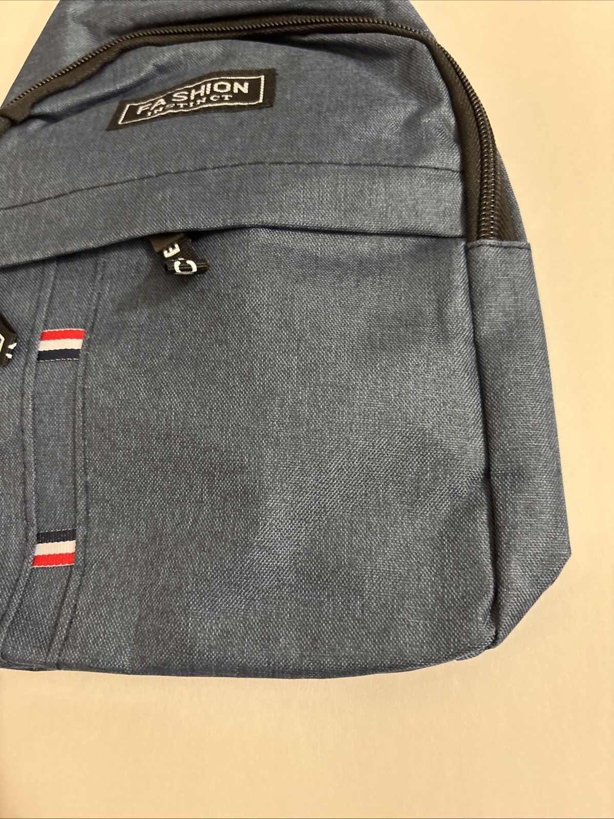 Denim Crossbody Shoulder Bag Adjustable Travel Backpack by Fashion Instinct