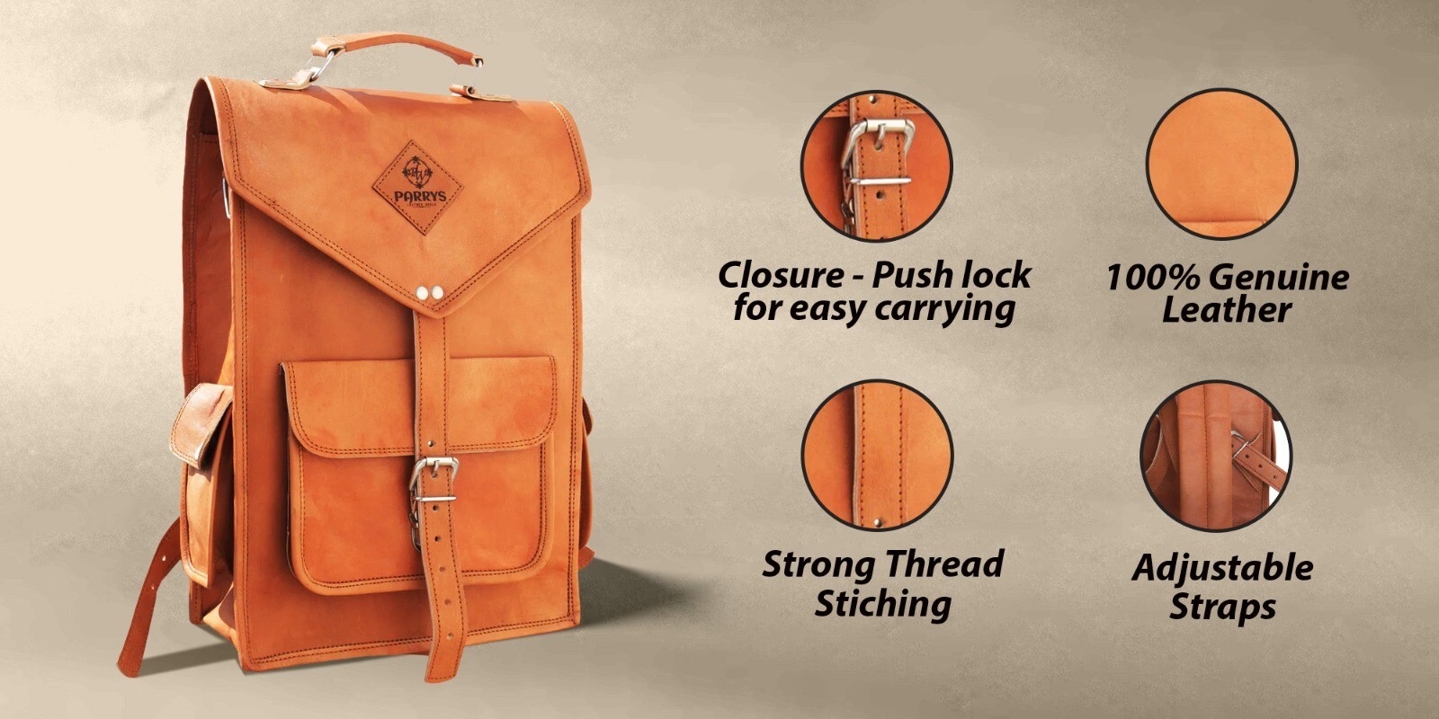 Vintage leather backpack Laptop Messenger Convertible Rucksack Sling Bag Unisex