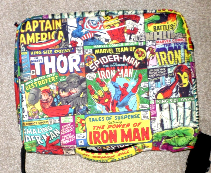 Marvel Comics Messenger / Computer Canvas Bag 16″X13″ Avengers, Spiderman
