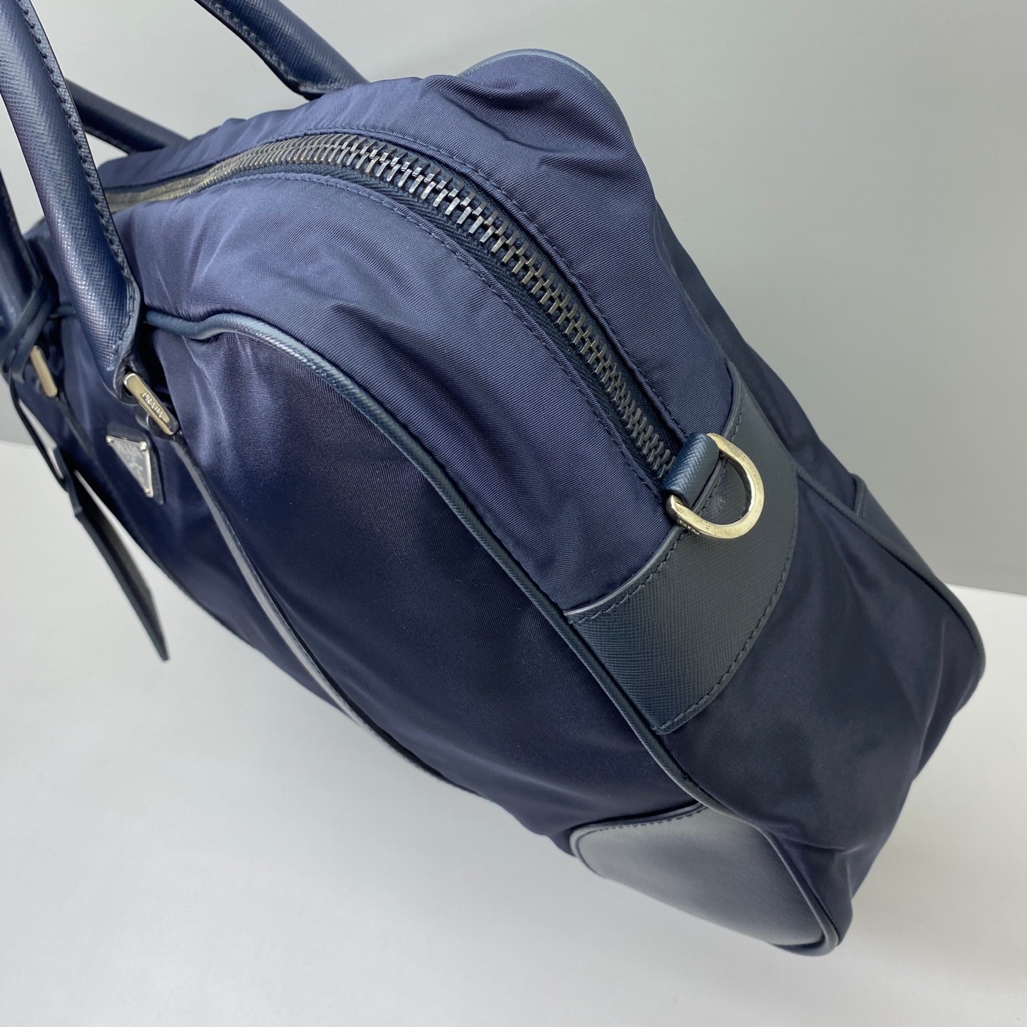 Prada Pre-Owned Authentic Briefcase Blue 36x28x7cm Nylon Free Shipping