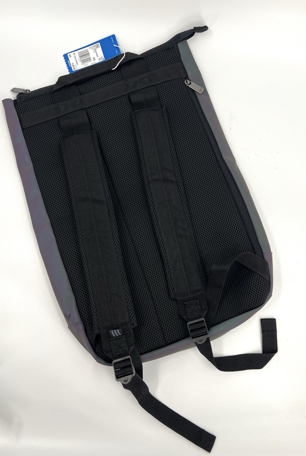 Adidas Top Load Reflective Backpack In An Oil Slick Colorway New