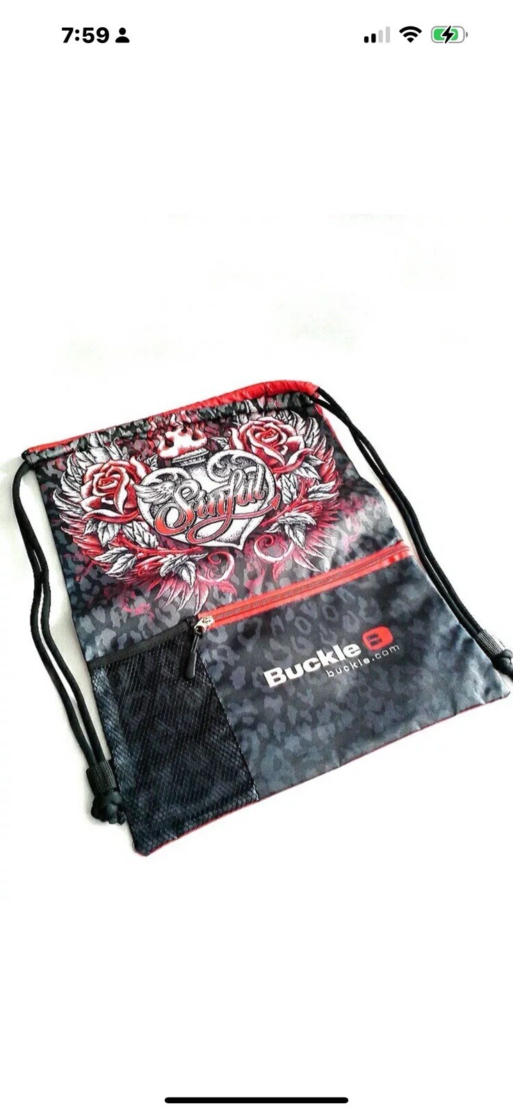 Sinful by Buckle Drawstring Lightweight Backpack Bag