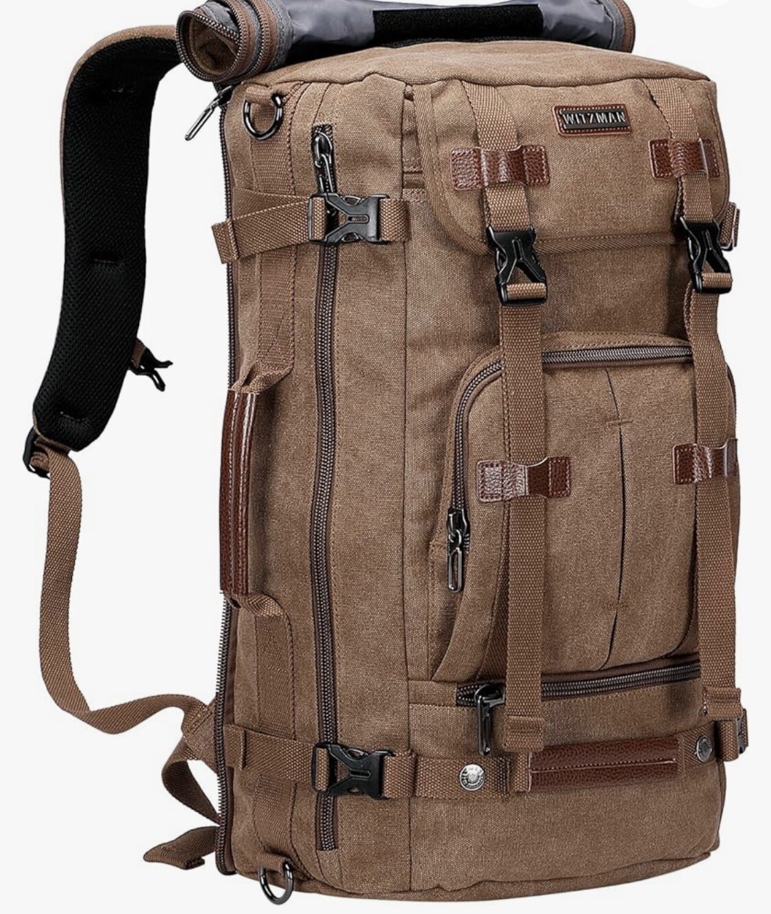 WITZMAN Canvas Backpack Vintage Travel Backpack Large Laptop Bags Convertible…