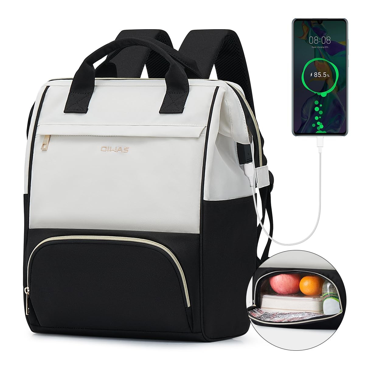 Lunch Backpack for Women and Men, 15.6 inch Laptop Backpack with Insulated Co…