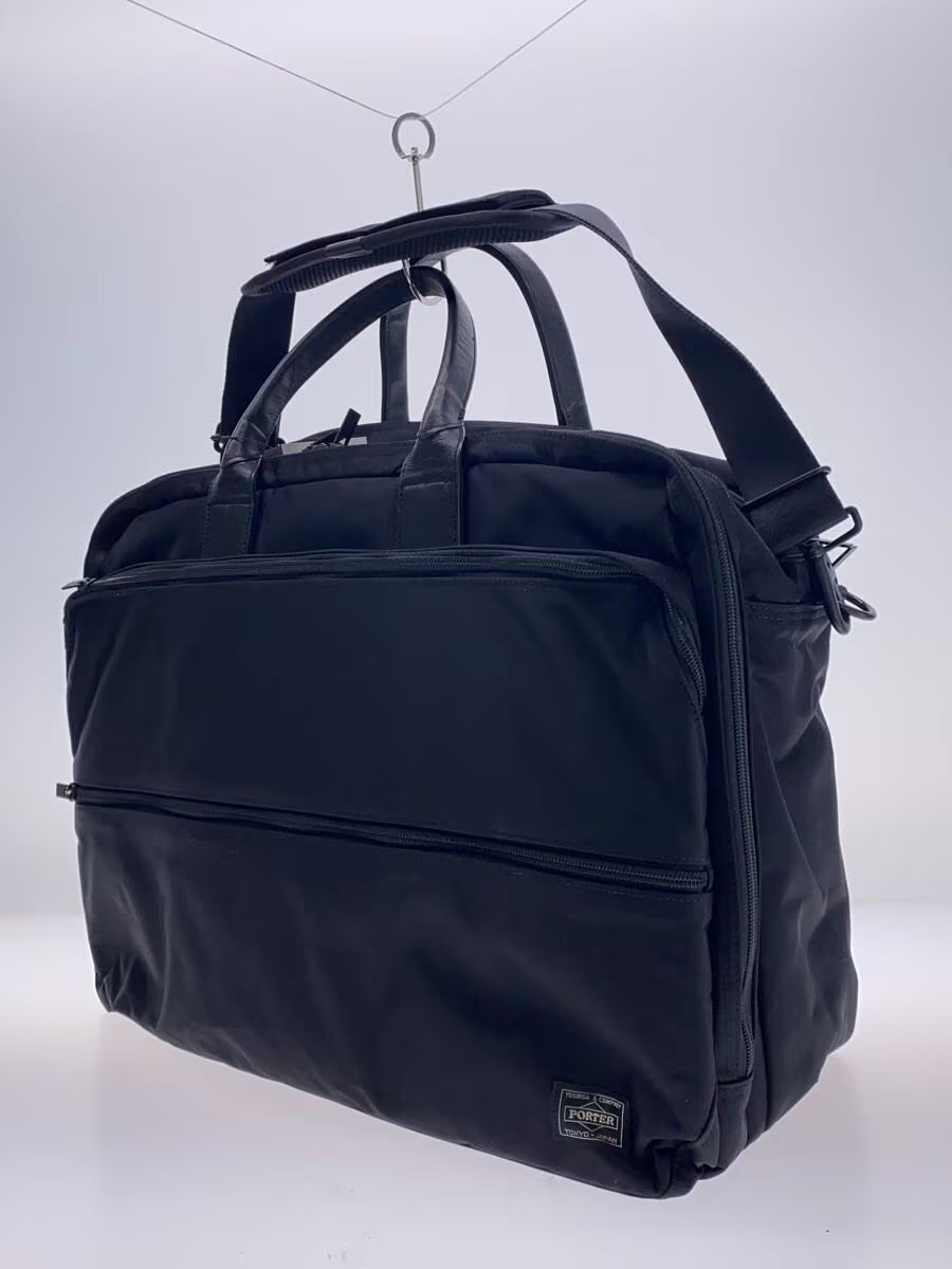 PORTER TIME BRIEFCASE L 2WAY With Shoulder Strap Time Briefcase BLK Solid
