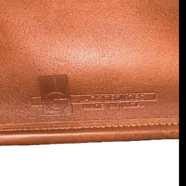 jack georges messenger bag briefcase Vintage Leather Brown Made In USA