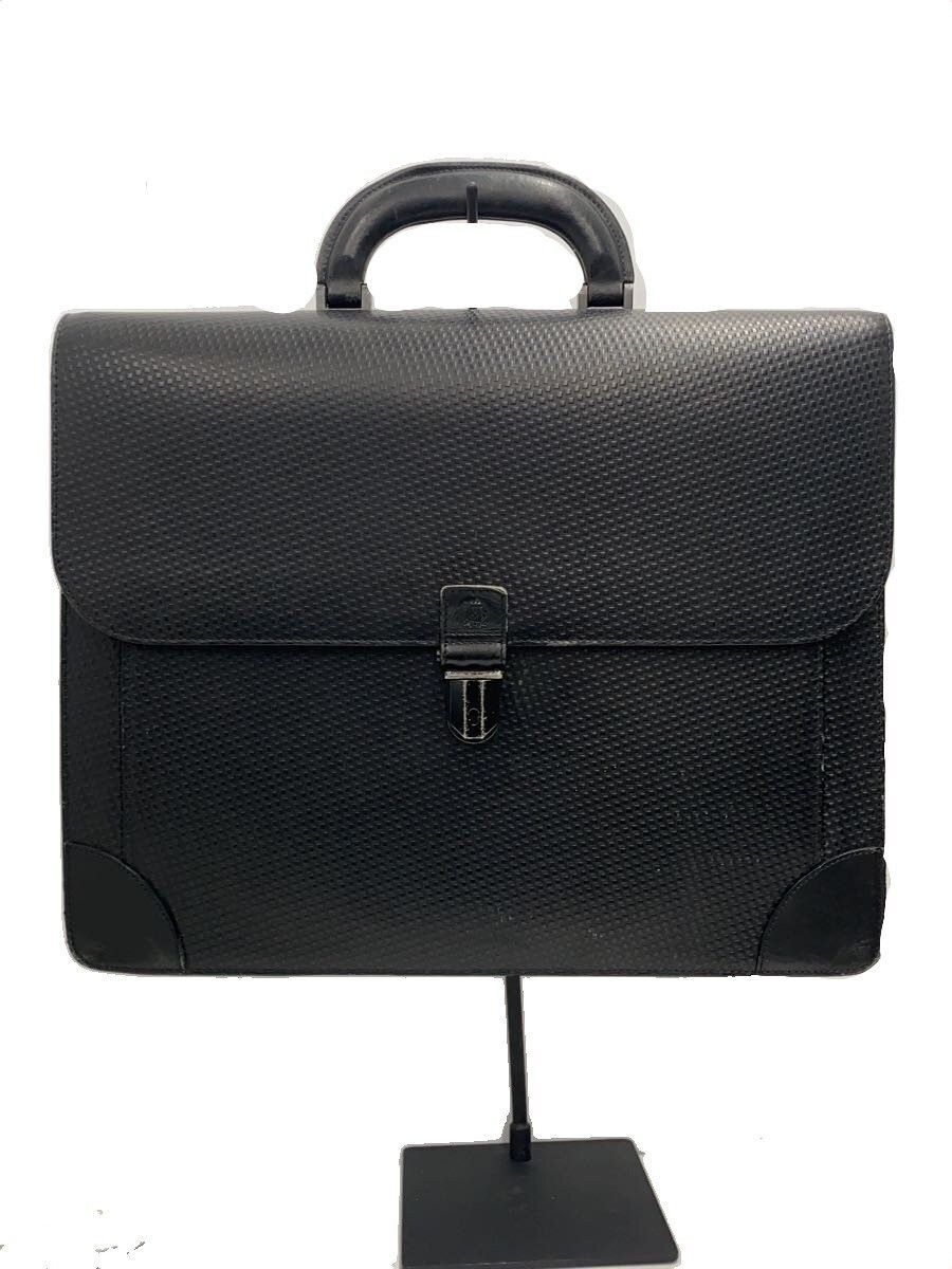 Dunhill Briefcase Business Bag Document Case Plain Black Leather Men Width 38cm
