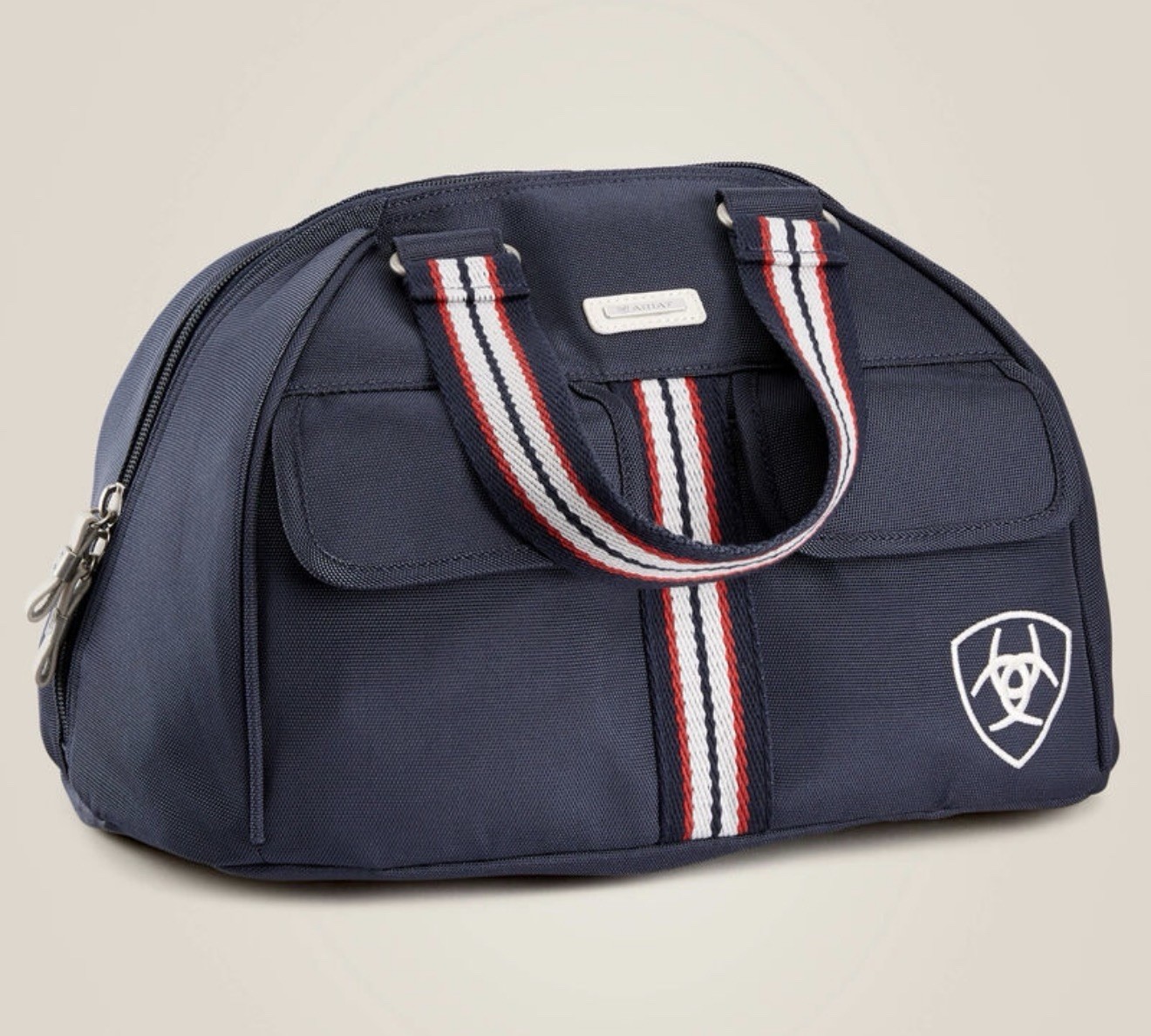 Ariat Navy Medium Duffle Bag Travel Zip Closure Double Handles w/ Pockets