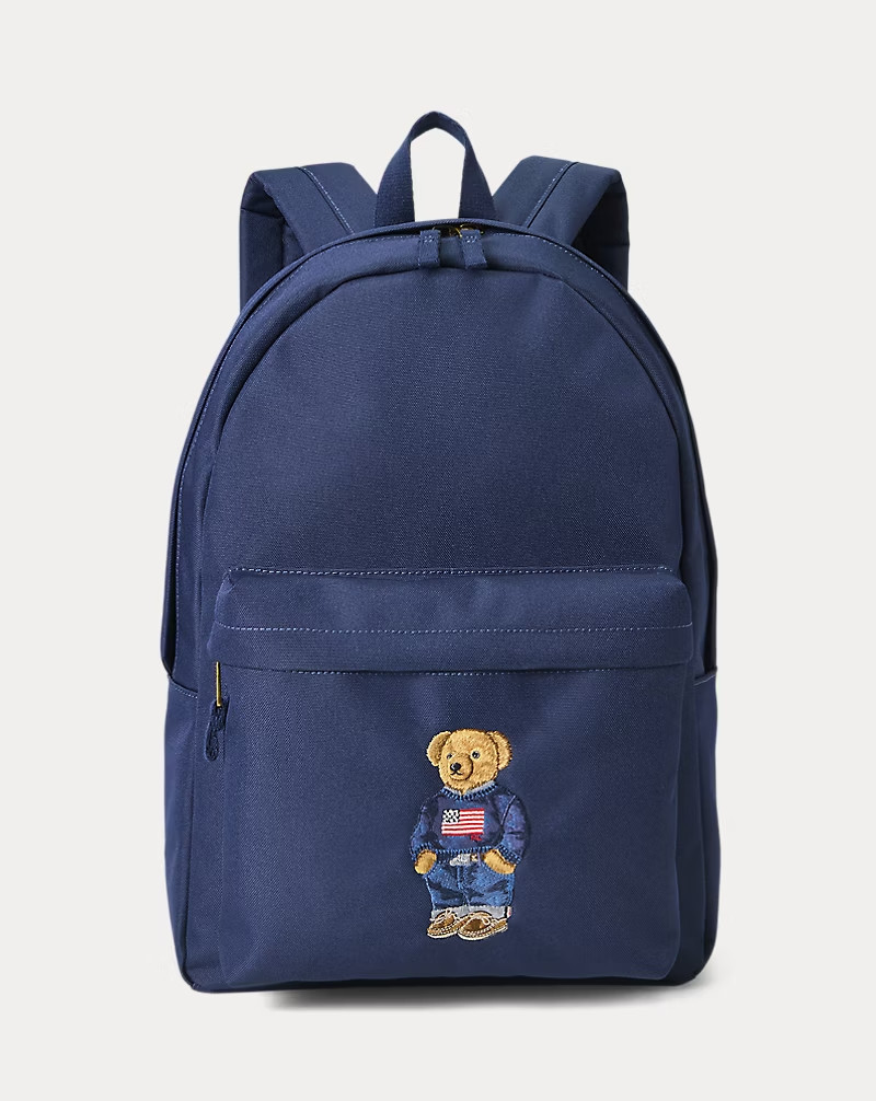 Polo Ralph Lauren Bear Backpack Navy Blue Laptop School Travel Book Bag Gift New