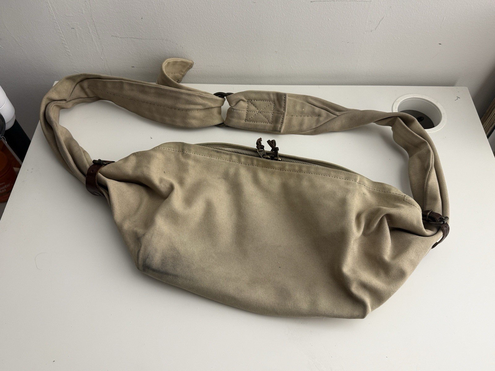 Kapital Little Snufkin Bag Ecru/Khaki Canvas