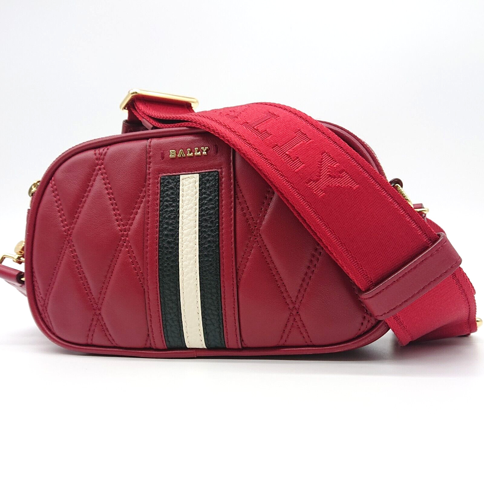 BALLY Shoulder Bag Trainspotting Leather Red Strap DENNI QT China