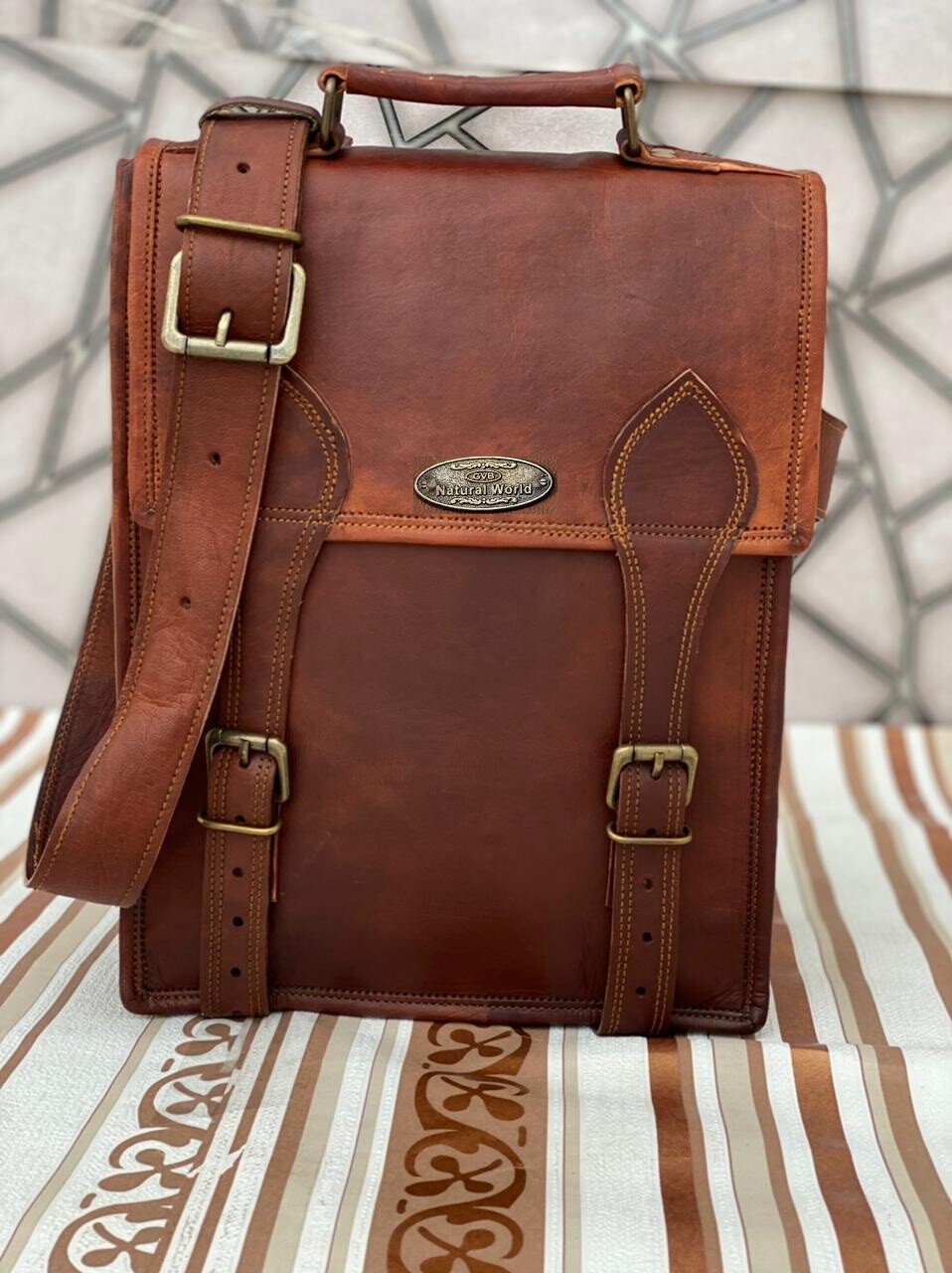 Men’s Leather Laptop Messenger Handmade Briefcase Bag Satchel (Latest Style Bag)