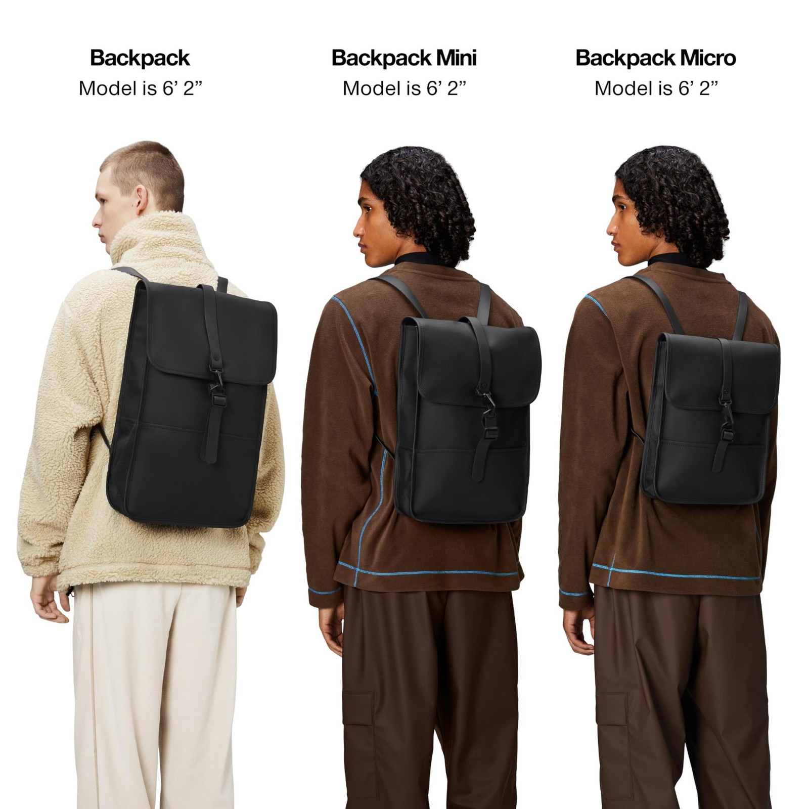 Mini Black Waterproof Backpack Durable Pu Fabric For Urban Travel And Commuting