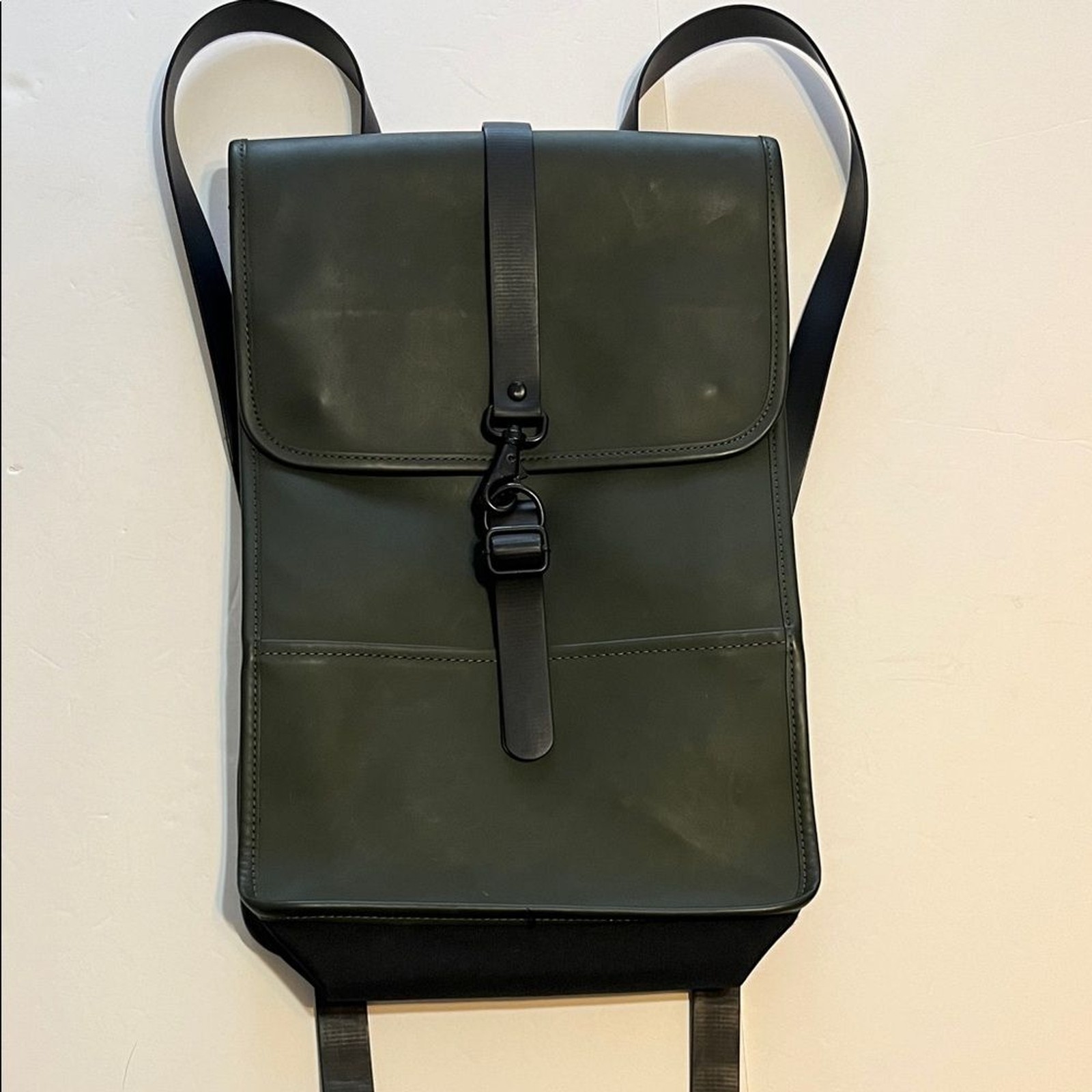RAINS green/black polyurethane Backpack Mini