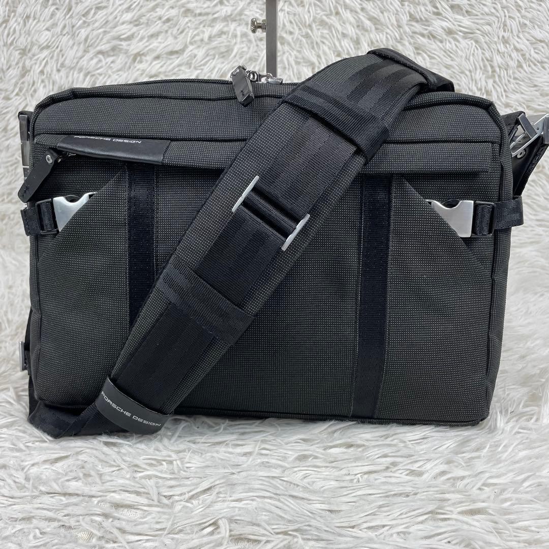 Porsche Design P2000 Black Nylon Shoulder Messenger Bag A4 Laptop Crossbody