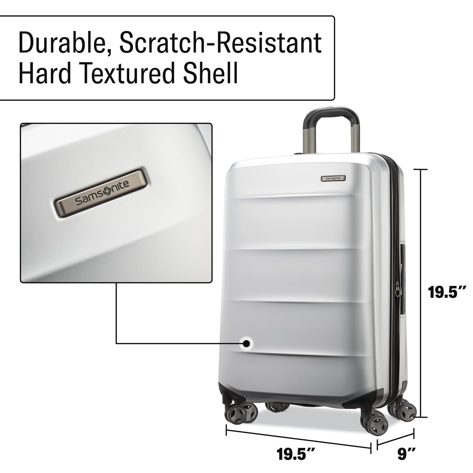 Samsonite Octiv Hardside Spinner Aluminum Silver Carry On 20 Inch U3