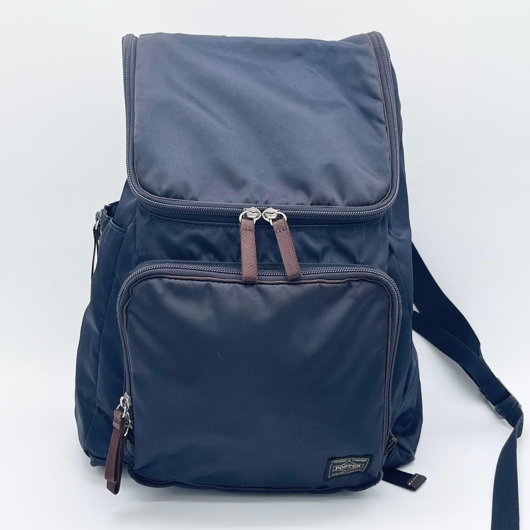 Authentic PORTER Yoshida Bag Large Nylon Backpack Navy 35cm x 28cm x 14.5cm