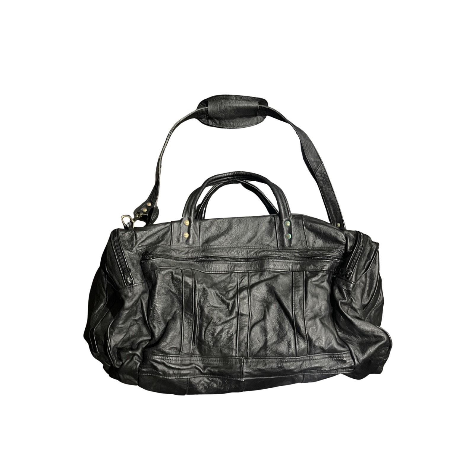 Genuine Leather Vintage Duffle Travel Bag Made in Mexico Luggage Weekender