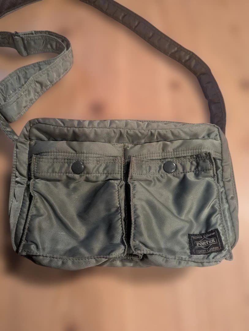 PORTER Yoshida Tanker 2Layer Shoulder bag sage green Made in Japan Authentic