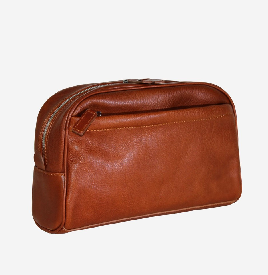 Beauty Case Travel Pouch Soft Pebble-Grain Full Grain Leather MADE TO ORDER