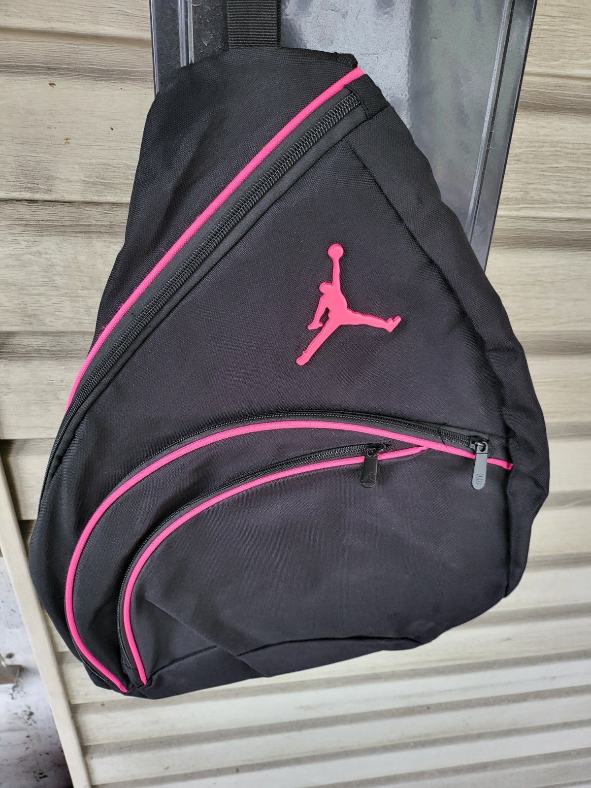 Jordan Sling Crossbody Bag Black Pink Jump man Basketball Hoop College School 😎
