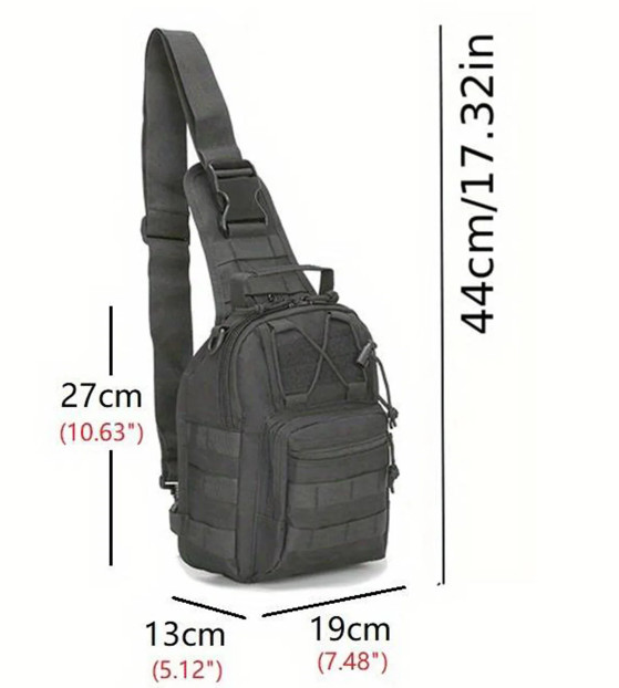 Mens Backpack Tactical Sling Shoulder Bag Molle Travel Chest Pack Outdoor Hiking