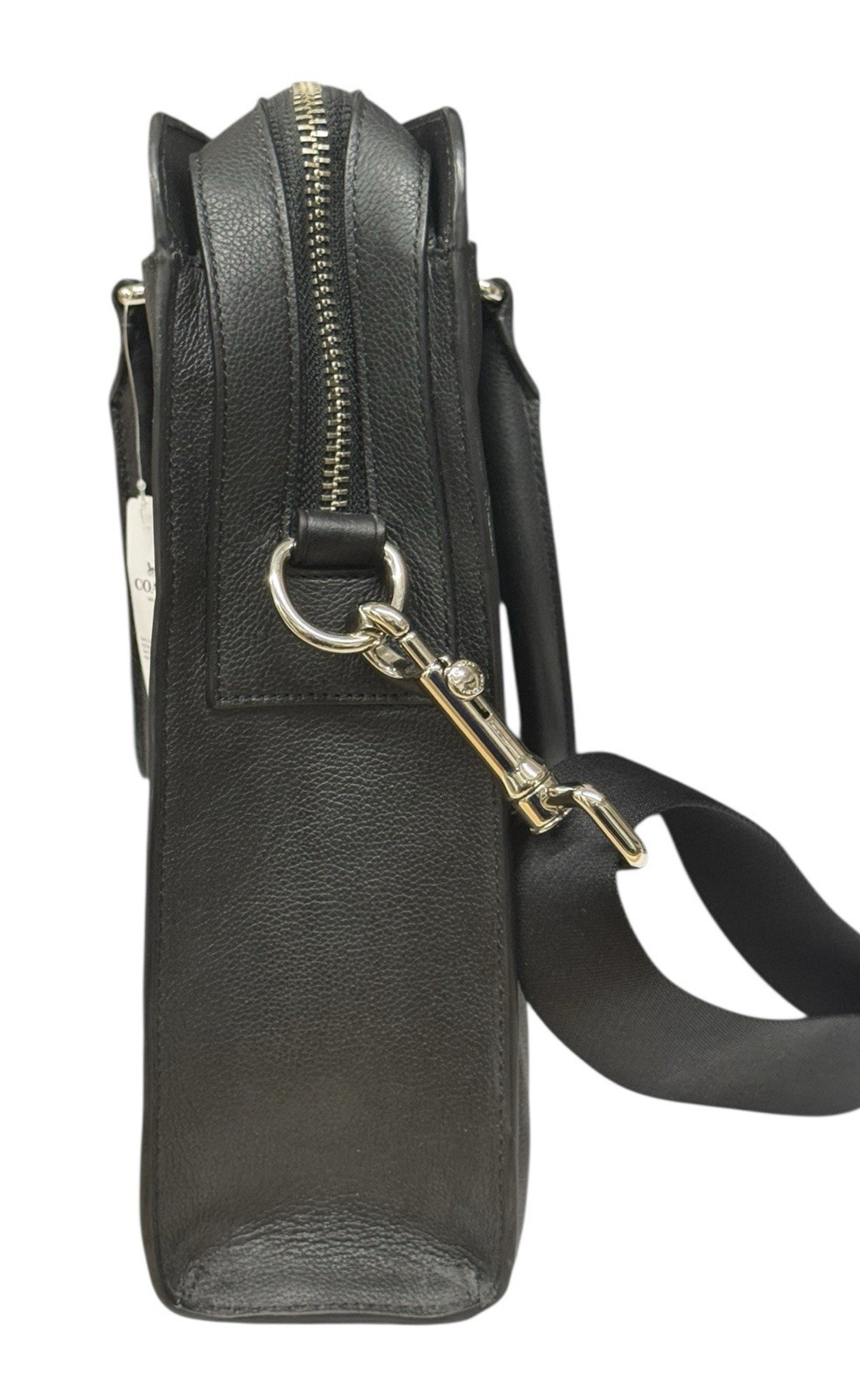 NWT COACH Beckett 2-Way Structured Black Leather Shoulder Business Briefcase New