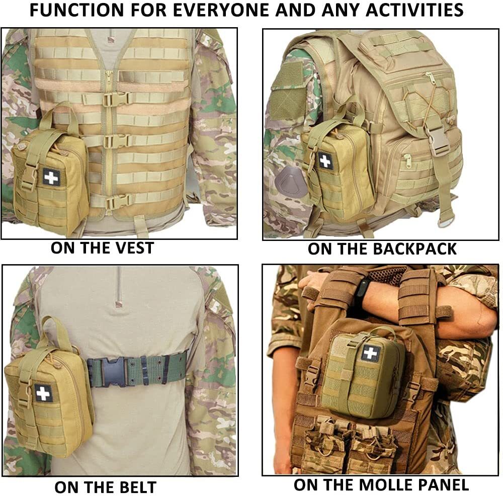 Tactical Molle EDC Pouch First Aid Medical Supplies Pack for Outdoor Activities