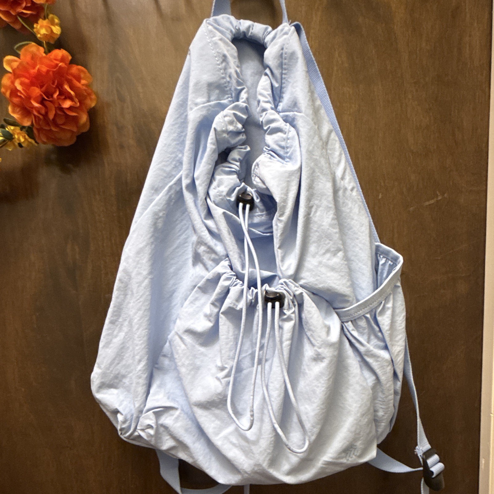 All In Motion Blue Solid Drawstring Backpack Unisex Adults Shoulder Straps