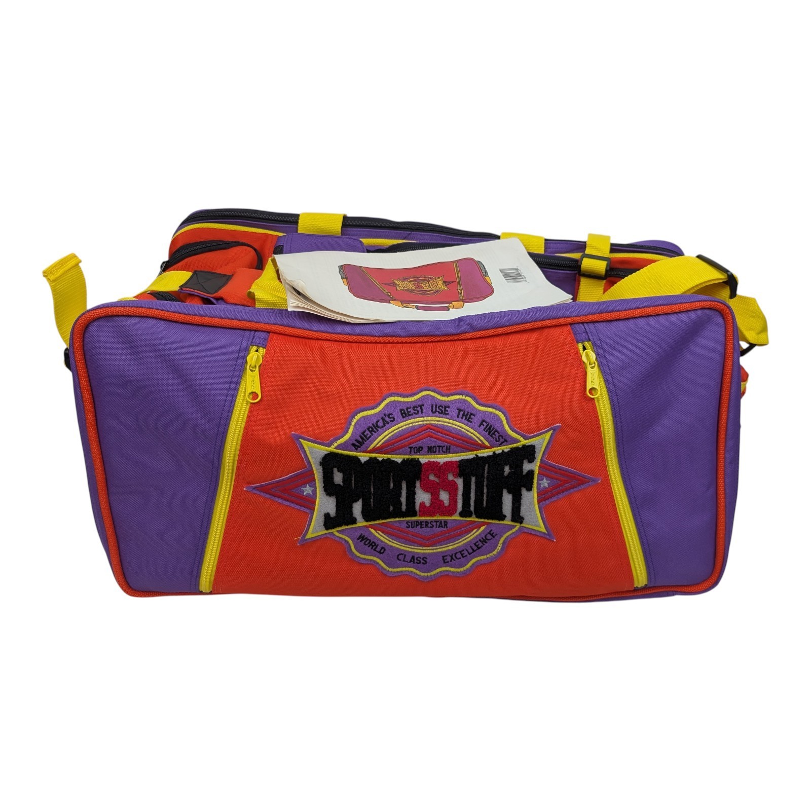 Vintage 80s 90s SportsStuff 24″ Duffle Bag Color Block