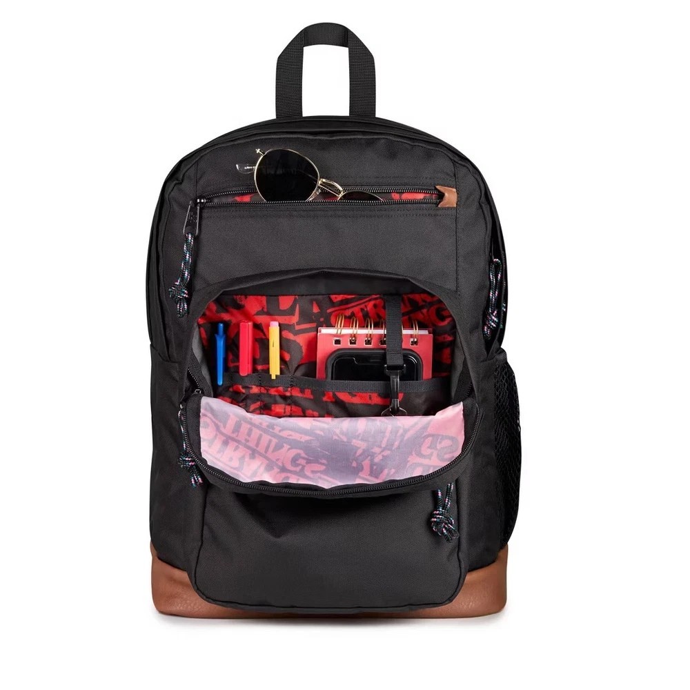 Stranger Things Jansport Mike’s Backpack Made in the Upside Down Black Red XL