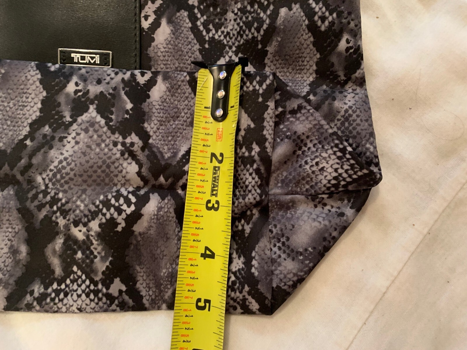 TUMI Alpha Python Roll Up Leather Travel Shopper Carry on Bag Tote Weekender