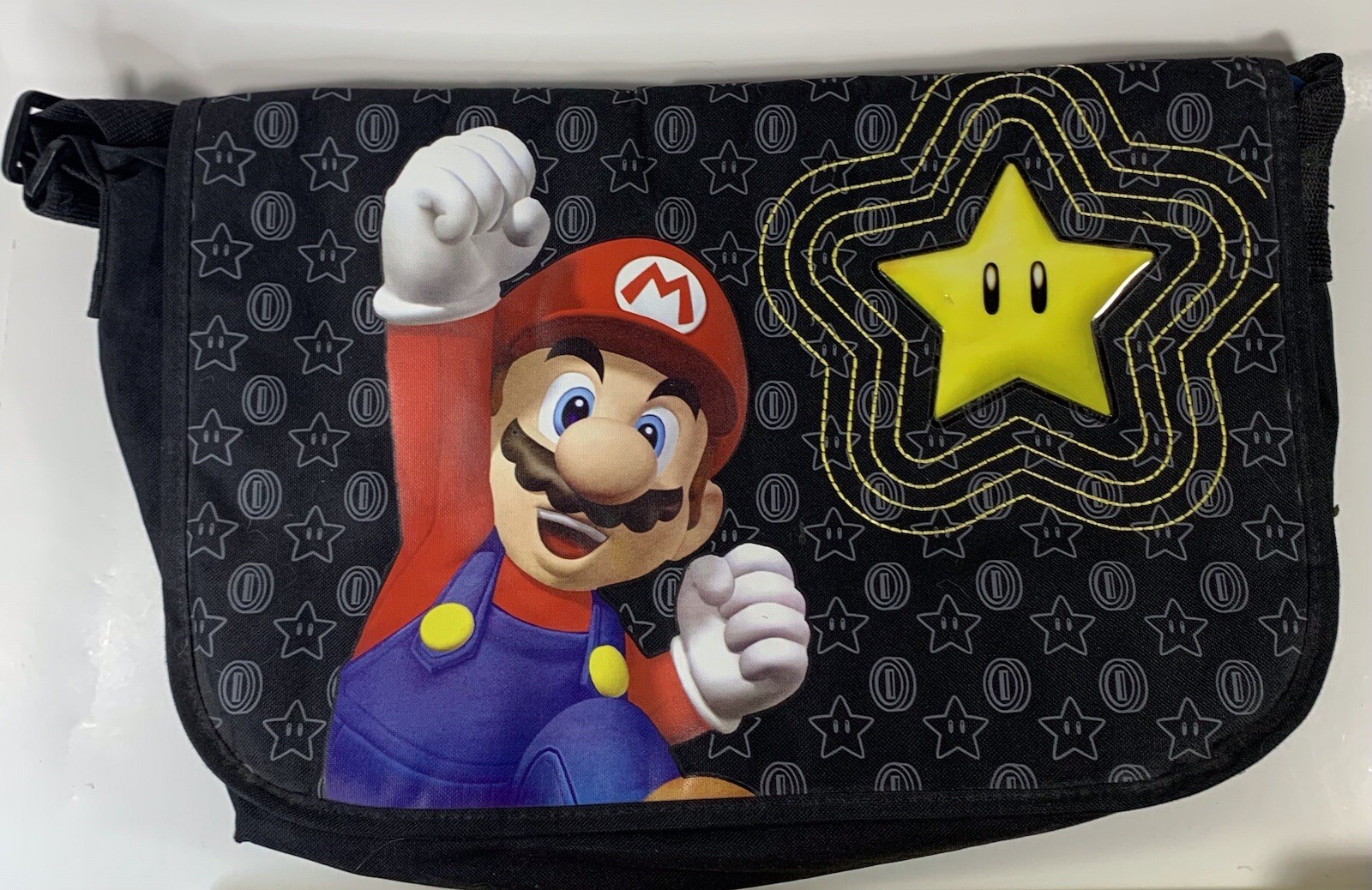 Nintendo Super Mario Power Up Star Messenger School Book Bag Shoulder Strap