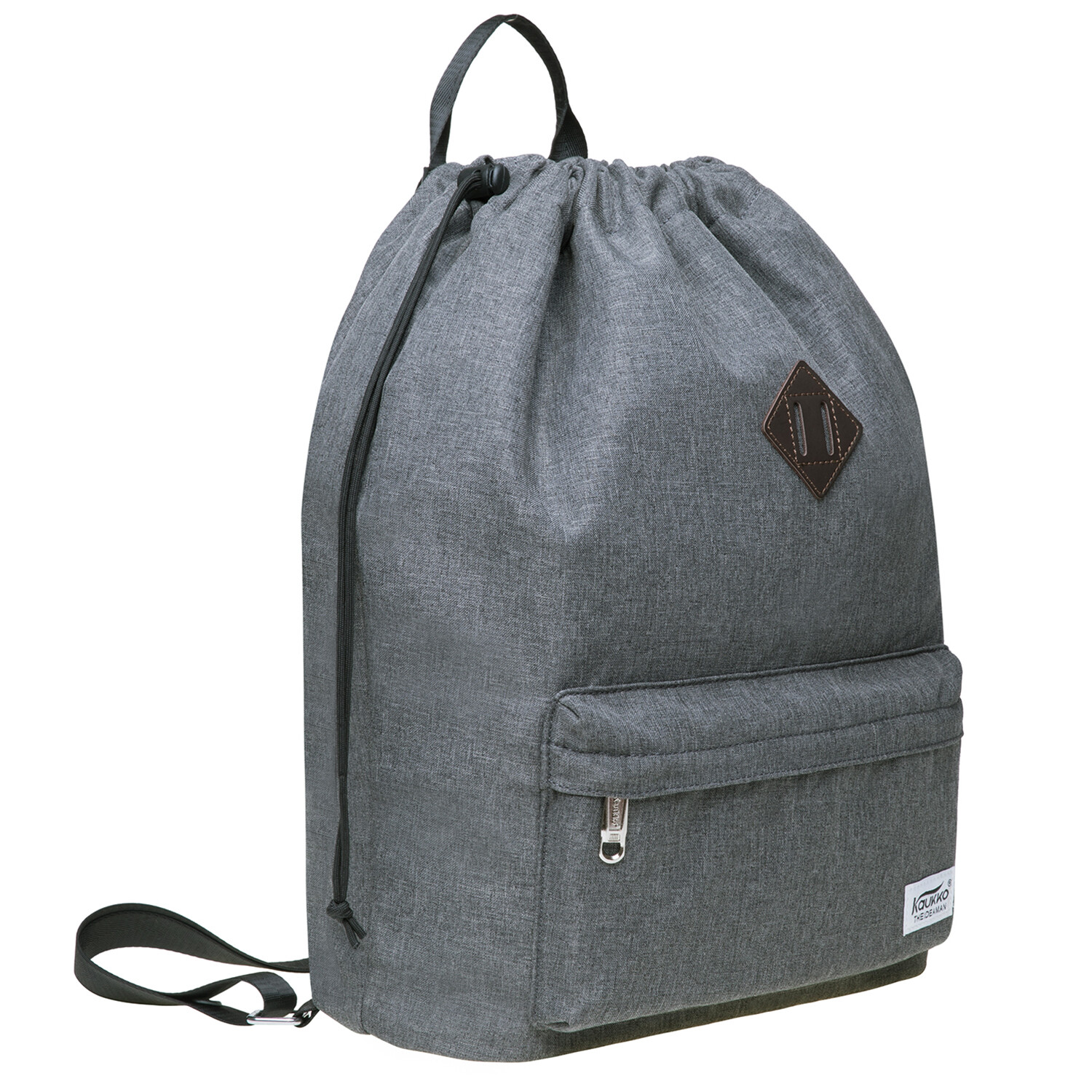 KAUKKO Water-proof Solid Color Nylon Drawstring Backpack Swimming Gym Sports Bag