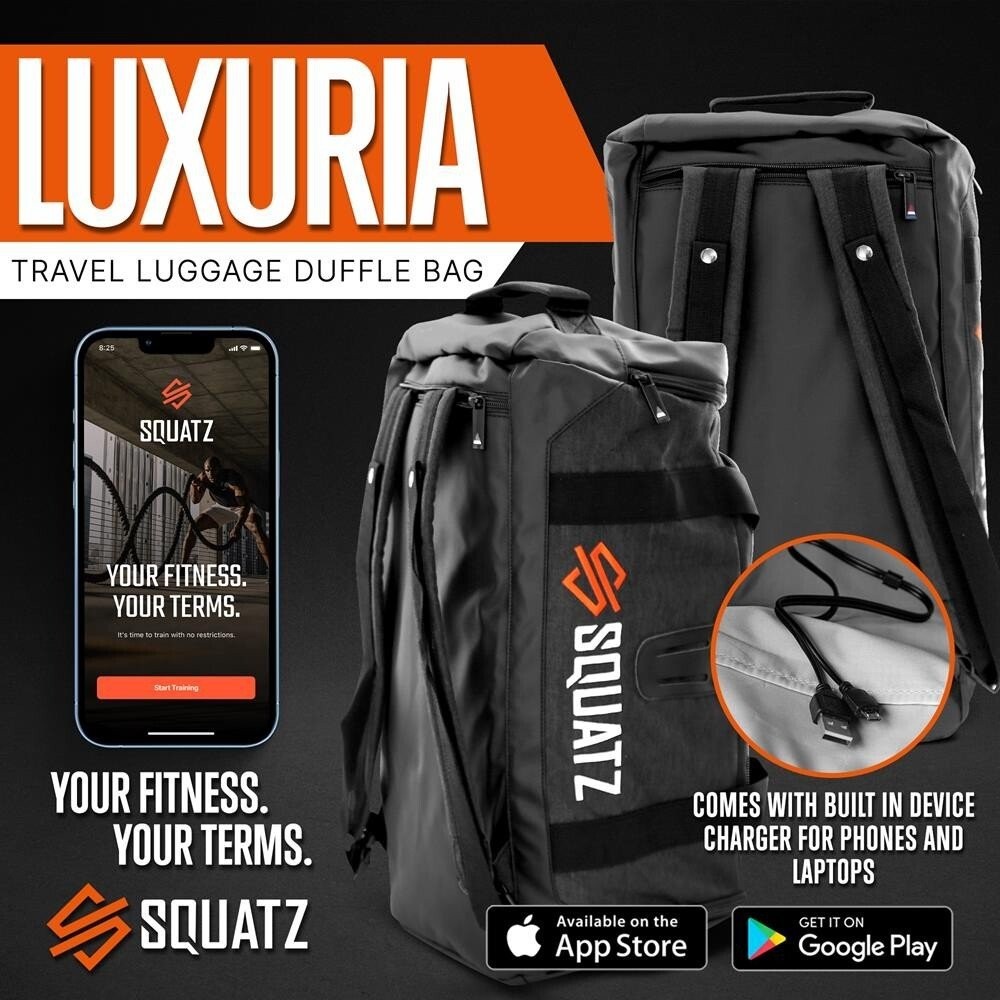 SQUATZ Foldable Overnight Bag-Compartments Unisex Tear Polyester Handle/Strap