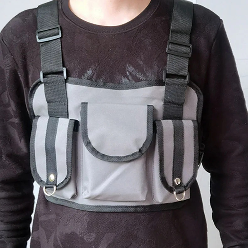 Functional Tactical Chest Bag For Men Fashion Bullet Hip Hop Vest Streetwear Bag