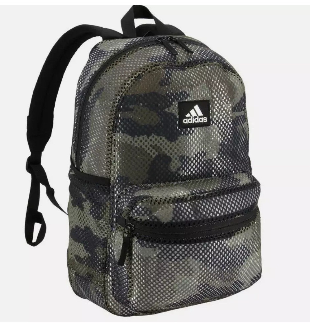 Adidas Hermosa 2 Mesh Backpack Camouflage Green Black Mesh, New With Tag. (17)