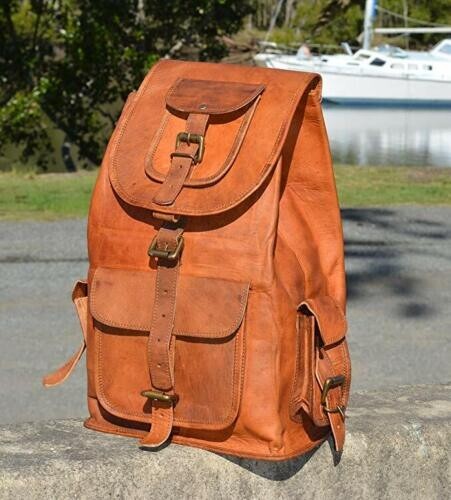 Vintage Leather Handy Handbag Travel Shoulder Men’s Satchel Backpack Study Bag